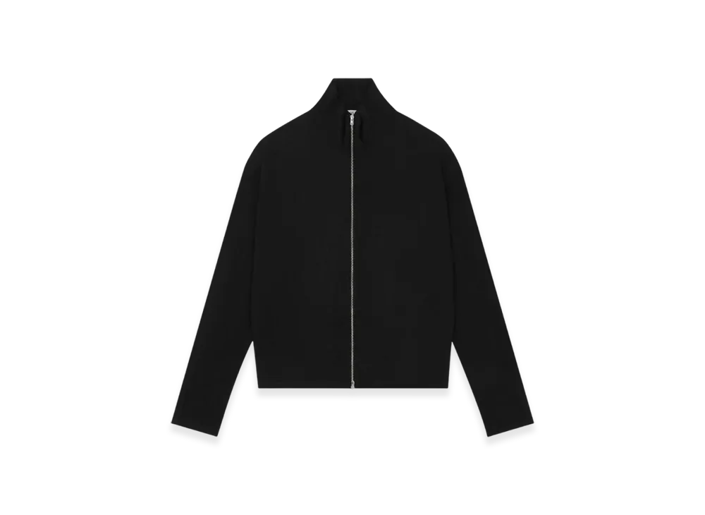 OUR LEGACY Shrunken Full zip Polo Rayon Plait "Black"