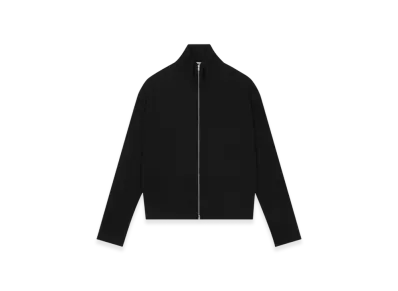 OUR LEGACY Shrunken Full zip Polo Rayon Plait "Black"