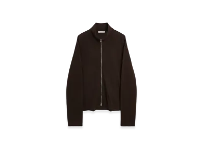 OUR LEGACY Shrunken Fullzip PoloSparse Cotton "Brown "