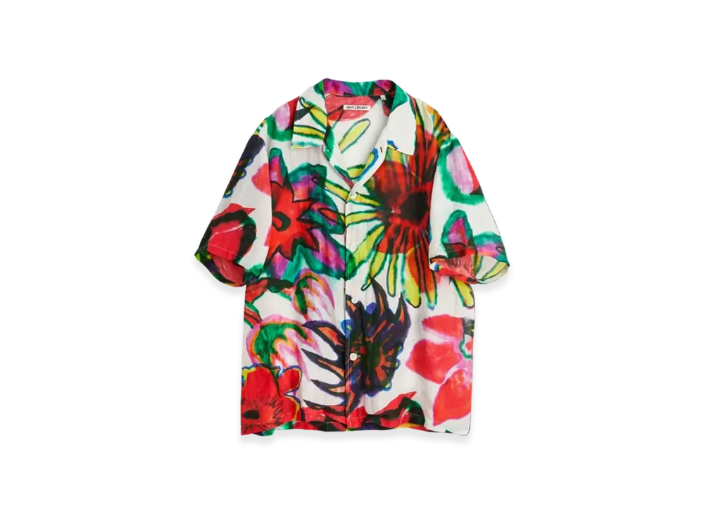 OUR LEGACY Box Shirt Shortsleeve Melting Flowers Print "Multi"