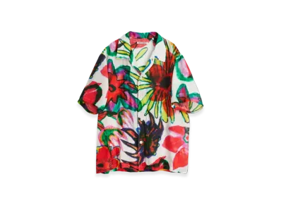 OUR LEGACY Box Shirt Shortsleeve Melting Flowers Print "Multi"