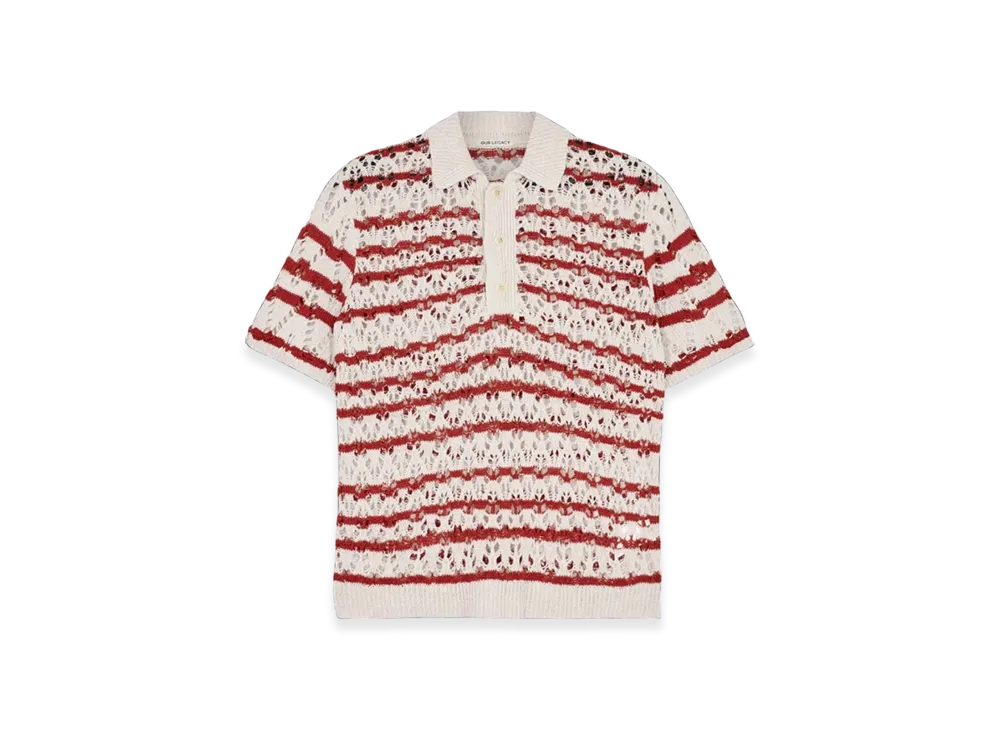 OUR LEGACY Box Piquet Shortsleeve "Zig Zag Stripe"