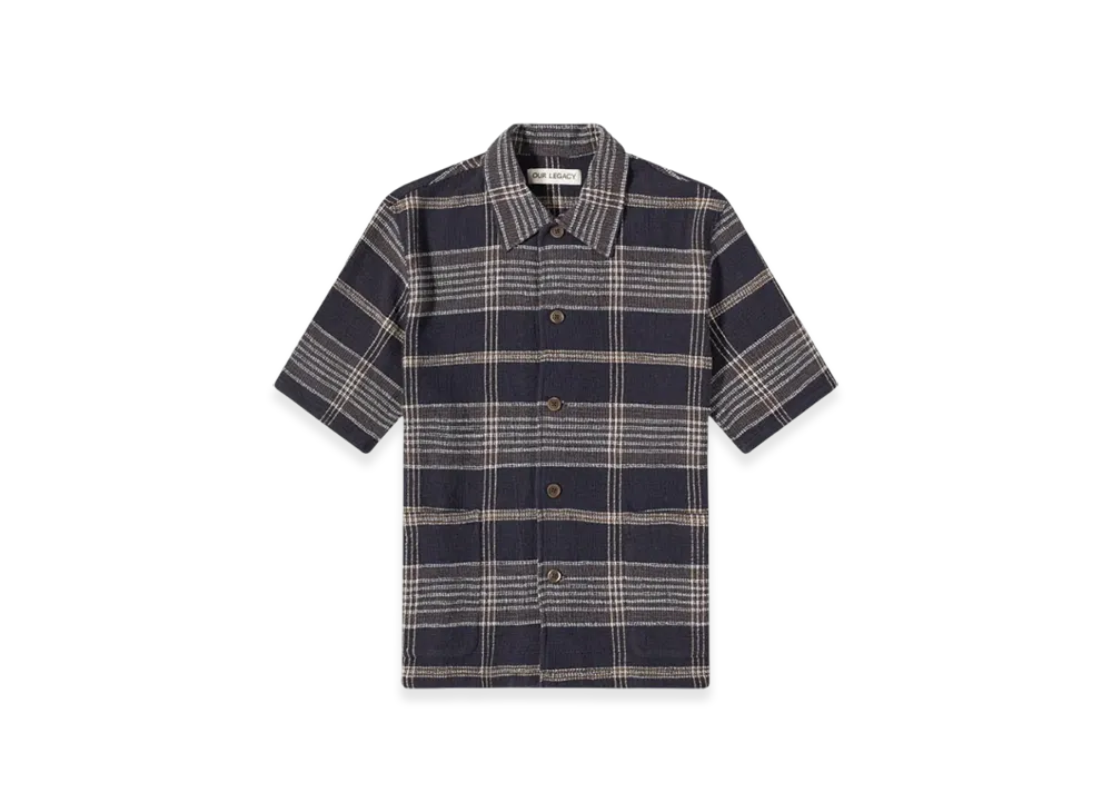 OUR LEGACY Elder Short Sleeve Shirt "Navy Summer Plaid"