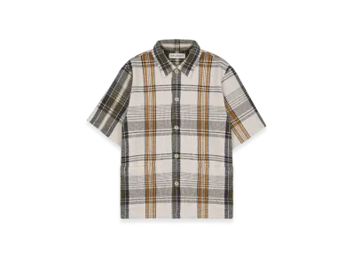 OUR LEGACY Elder Short Sleeve Shirt "Ecru Green Summer Plaid"