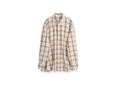 OUR LEGACY Borrowed BD Shirt "Off White Orange Memory Check"