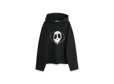 OUR LEGACY Women's Loose Hoodie Maverick Skull Print "Black"
