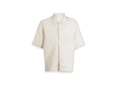 OUR LEGACY Box Shirt Short Sleeve Coated Cotton Linen "White"