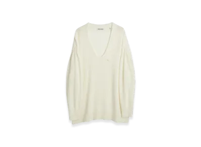 OUR LEGACY Women's Big V-Neck Knit Acrylic "Funky White"