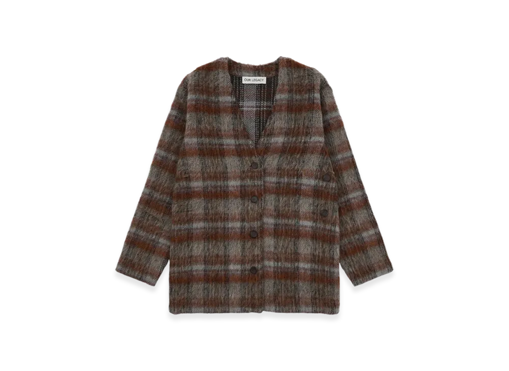 OUR LEGACY Women's Mid Line Cardigan Mohair "Ament Check"