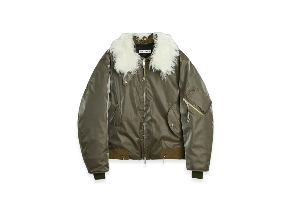 OUR LEGACY Glyptodon Bomber "Army Green Shimmer Tech"