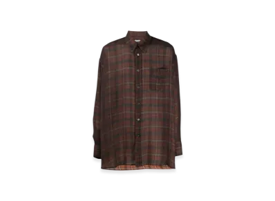 OUR LEGACY Borrowed BD Shirt "Orange Green Check"