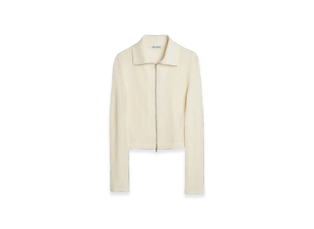 OUR LEGACY Women's Slim Zip Long Sleeve Sparse Cotton "Ecru"