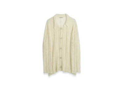 OUR LEGACY Women's Big Cardigan Sheer Cable "White"