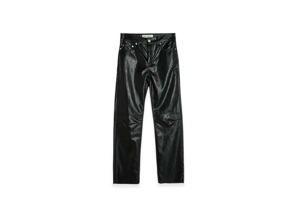 OUR LEGACY Women's Linear Moto Cut Fake Leather "Cageian Black"