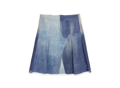 OUR LEGACY Women's Pleated Wrap Skirt Denim "Night Aurora"