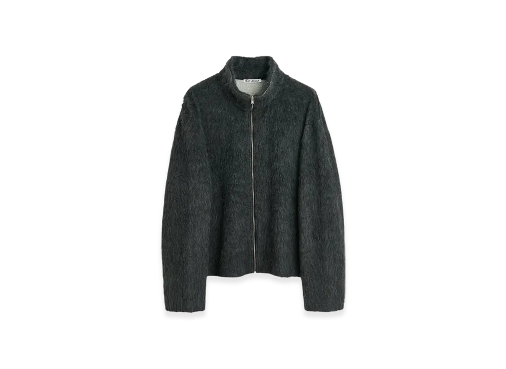 OUR LEGACY Shrunken Fullzip Polo "Ash Grey Alpaca"