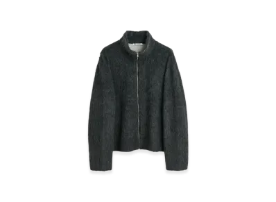 OUR LEGACY Shrunken Fullzip Polo "Ash Grey Alpaca"