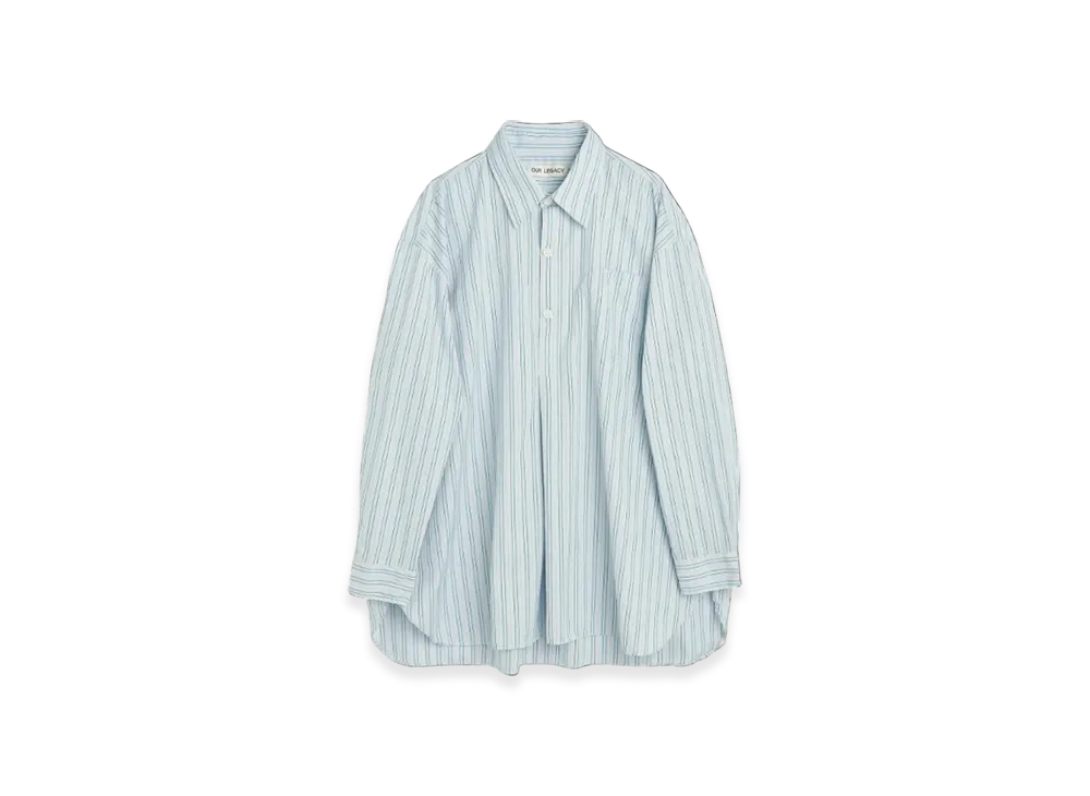 OUR LEGACY Popover Shirts "Sonic Blue Stripe"