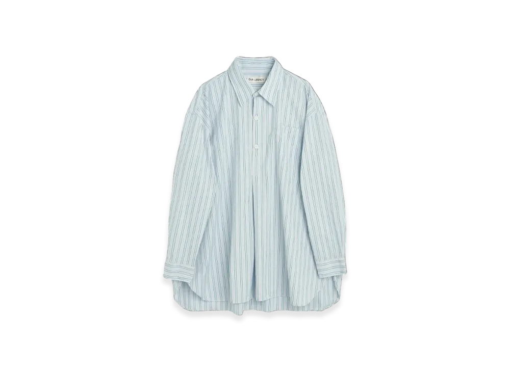 OUR LEGACY Women's Popover Shirts "Sonic Blue Stripe"