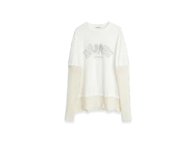 OUR LEGACY Deja Vu Print Mix Long Sleeve T-Shirt "White"