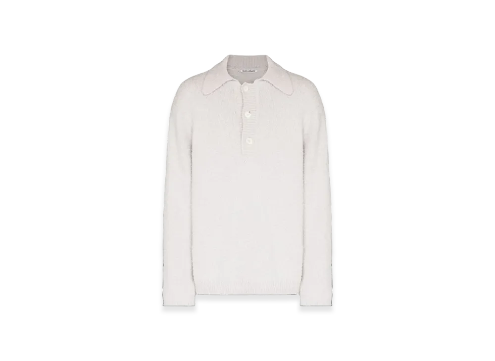 OUR LEGACY Big Piquet Knitted Polo Sweater "Lavender"