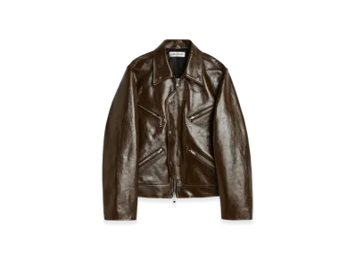 OUR LEGACY Demon Leather Jacket "Olive"