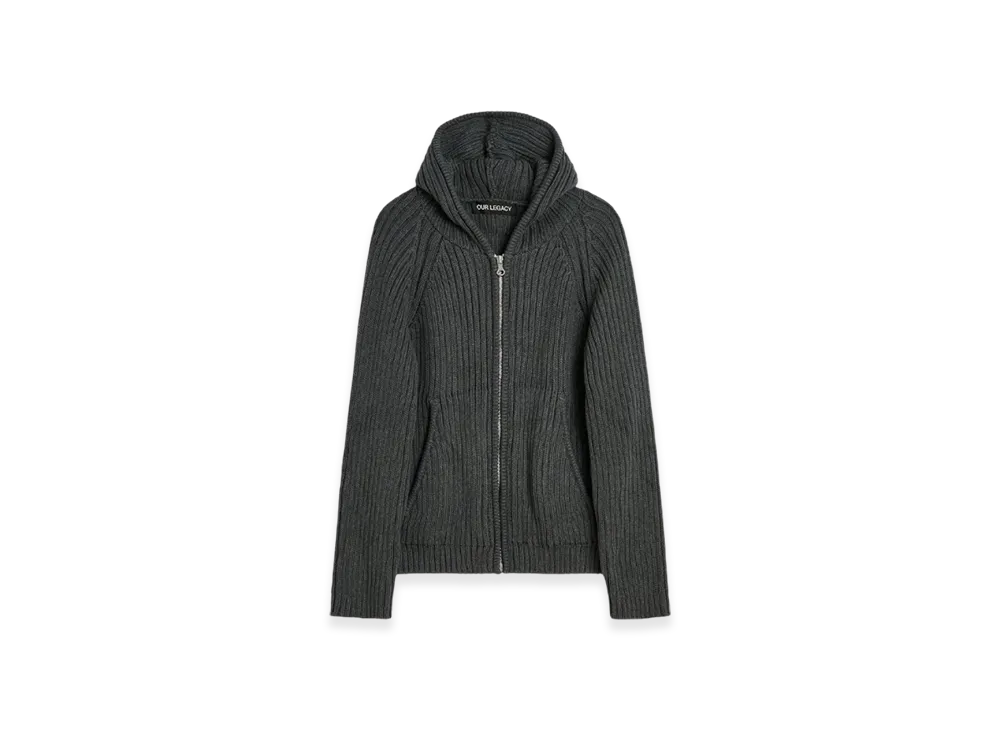 OUR LEGACY Women's Level Hood "Dark Grey Melange Dry Cotton"