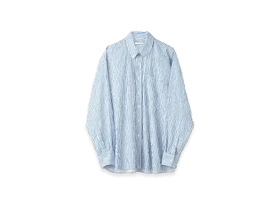 OUR LEGACY Borrowed BD Shirt Crinkled Stripe "White Blue"