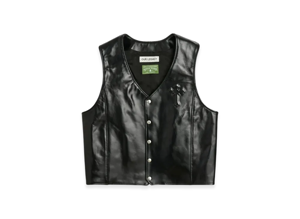 OUR LEGACY x Denim Tears x Tupac Leather Vest "Black"