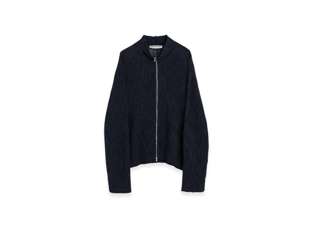 OUR LEGACY Shrunken Fullzip Polo Yawning Linen "Navy"