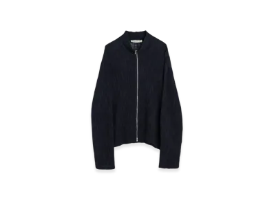 OUR LEGACY Shrunken Fullzip Polo Yawning Linen "Navy"