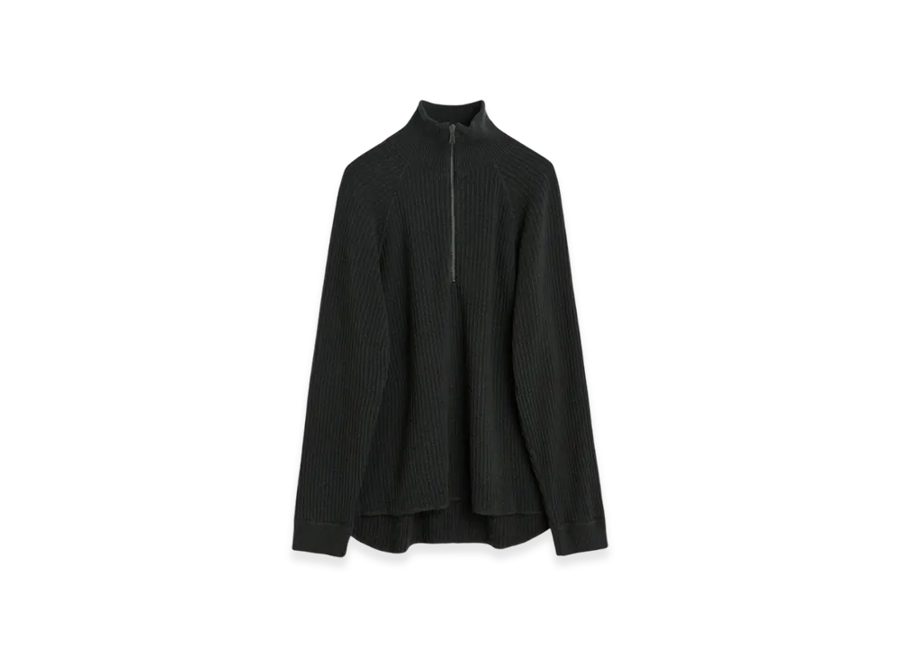 OUR LEGACY Half Zip Turtleneck Habitable Silk "Anthracite"