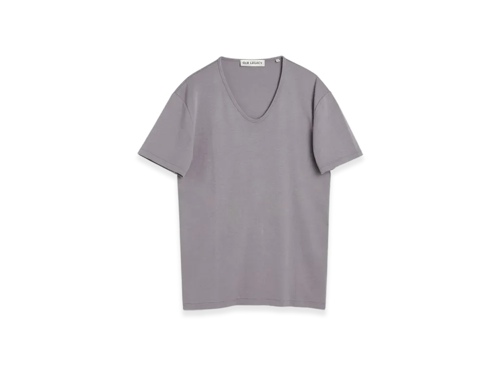 OUR LEGACY U Neck T-Shirt Crisp Cotton "Antique Lavender"