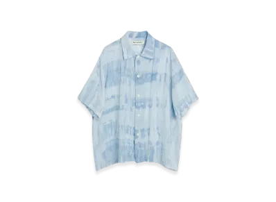 OUR LEGACY Box Shirt Shortsleeve Brush Stroke Print "Blue"
