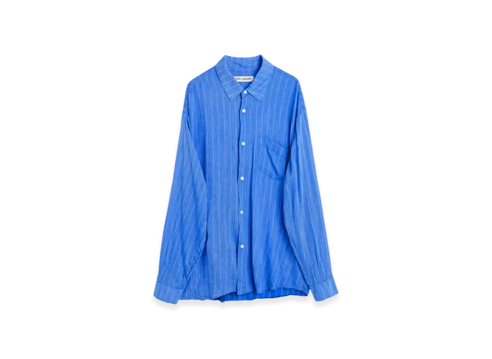 OUR LEGACY Initial Shirt Rayon Plait Stripe "Blue"