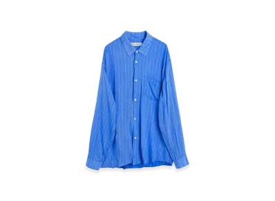 OUR LEGACY Initial Shirt Rayon Plait Stripe "Blue"