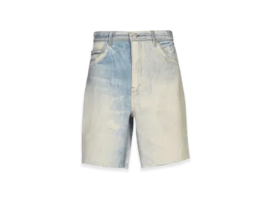 OUR LEGACY Short Cut Denim Shorts "Digital Print Light Blue"