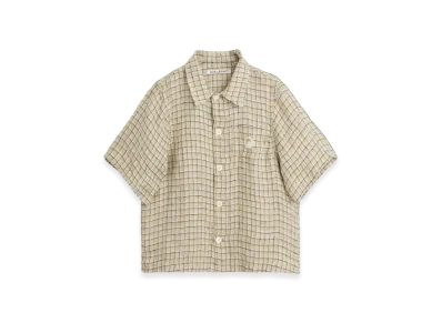 OUR LEGACY Kids Work Shop Box Shirt Short Sleeve "Grey Yellow Check"