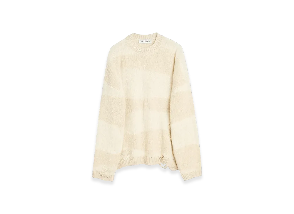 OUR LEGACY Women's Popover Roundneck "White Destructive Wave"