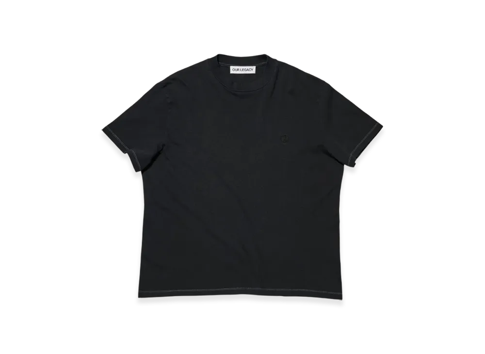 OUR LEGACY Box T-Shirt "Black Yin Yang Embroidery"