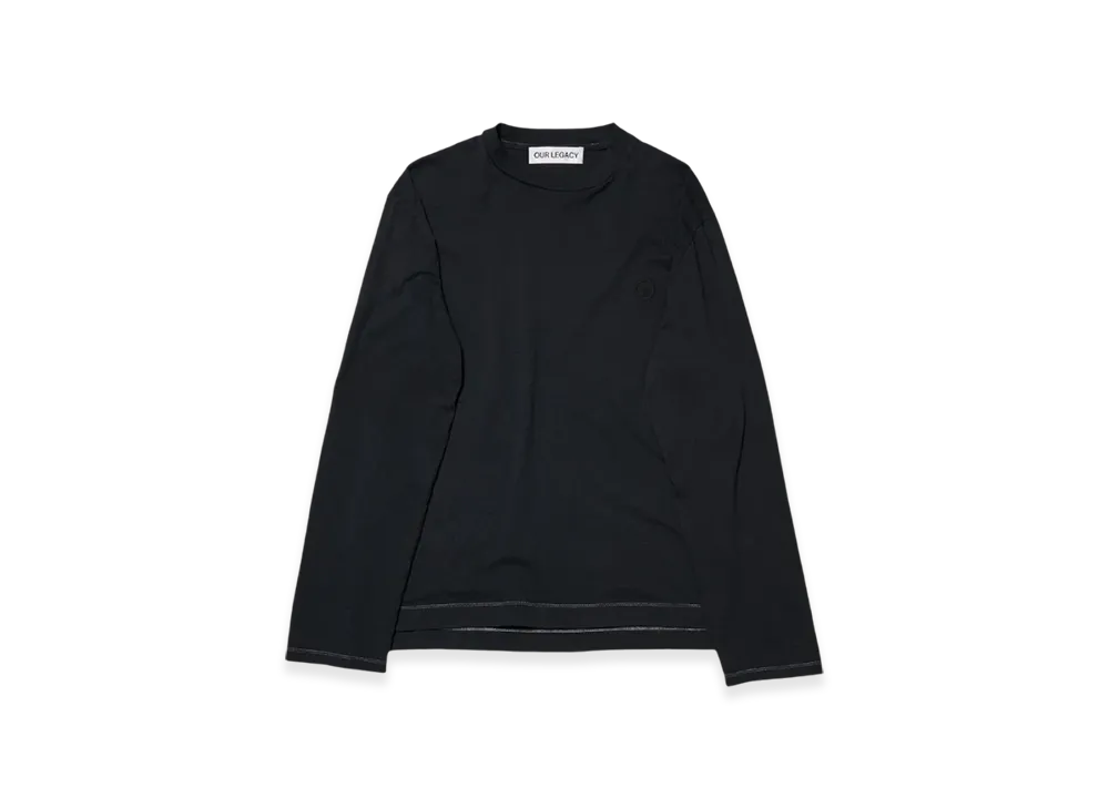 OUR LEGACY Box Longsleeve T-Shirt "Black Yin Yang Embroidery"