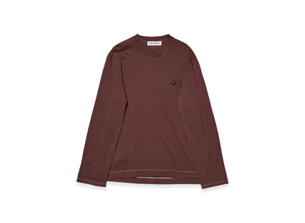 OUR LEGACY Box Longsleeve T-Shirt "Brown Yin Yang Embroidery"
