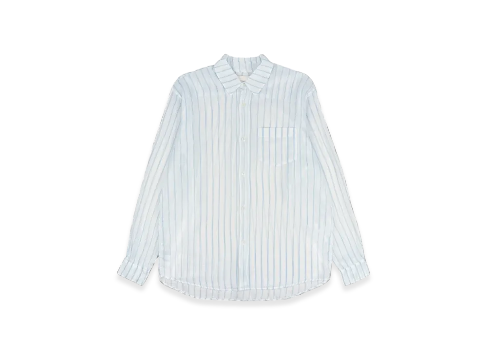 OUR LEGACY Initial Shirt Rayon Plait Stripe "White"