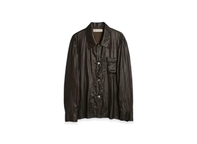 OUR LEGACY Waltz Shirt Liquid Poly "Glazed Brown"