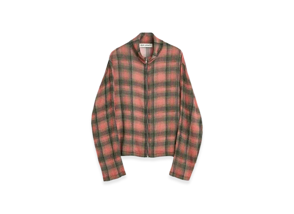 OUR LEGACY Shrunken Full zip Polo Jacket "Big Lumbercheck Print"