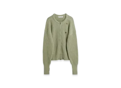 OUR LEGACY Zip Wrap Cardigan Quotidian Wool "Refined Green"