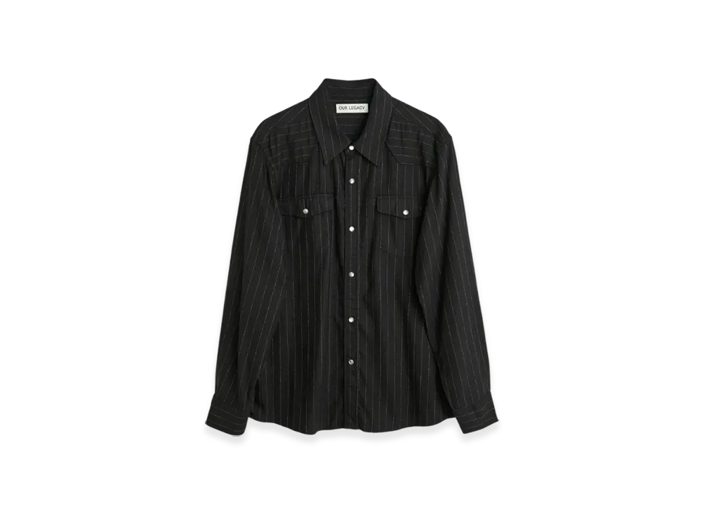 OUR LEGACY Frontier Shirt "Black Chalk Stripe"