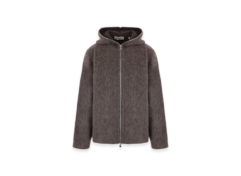 OUR LEGACY Full Zip Hood Mohair "Mole Grey"