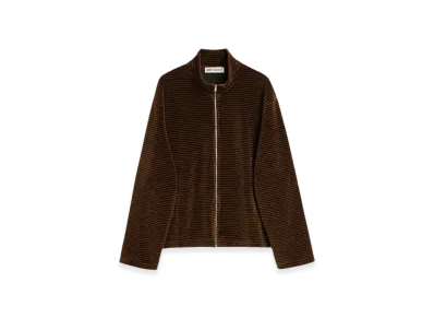 OUR LEGACY Shrunken Fullzip Polo "Scoobie Stripe Velour"