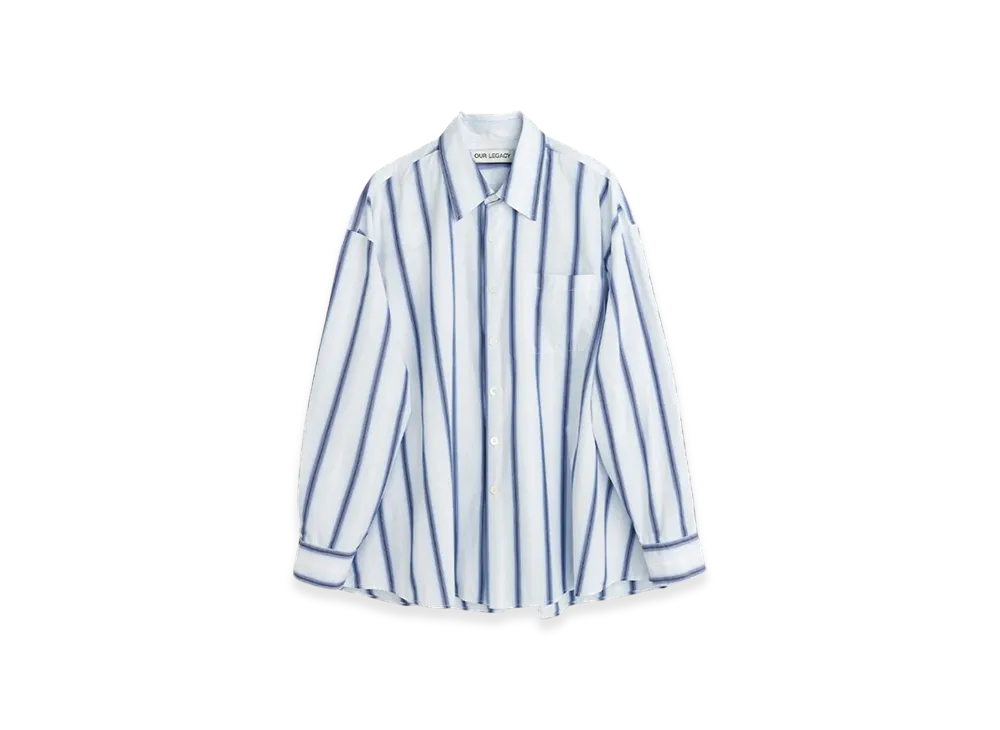 OUR LEGACY Borrowed Shirt "Crypto Stripe Blue"